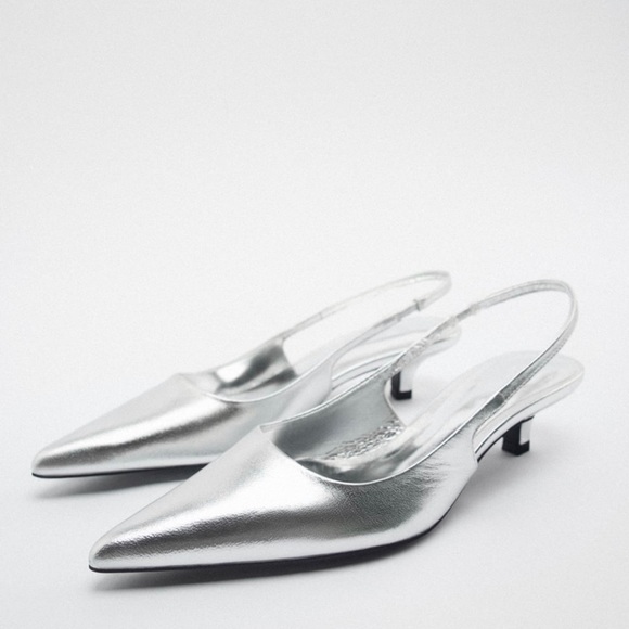 ❌SOLD❌NWT Zara Leather Slingback Shoes Size 7.5(38) - Picture 7 of 10
